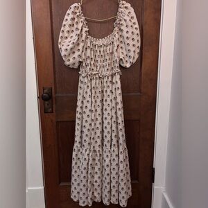 Rylee + Cru Cream Floral Long Sleeve Dress